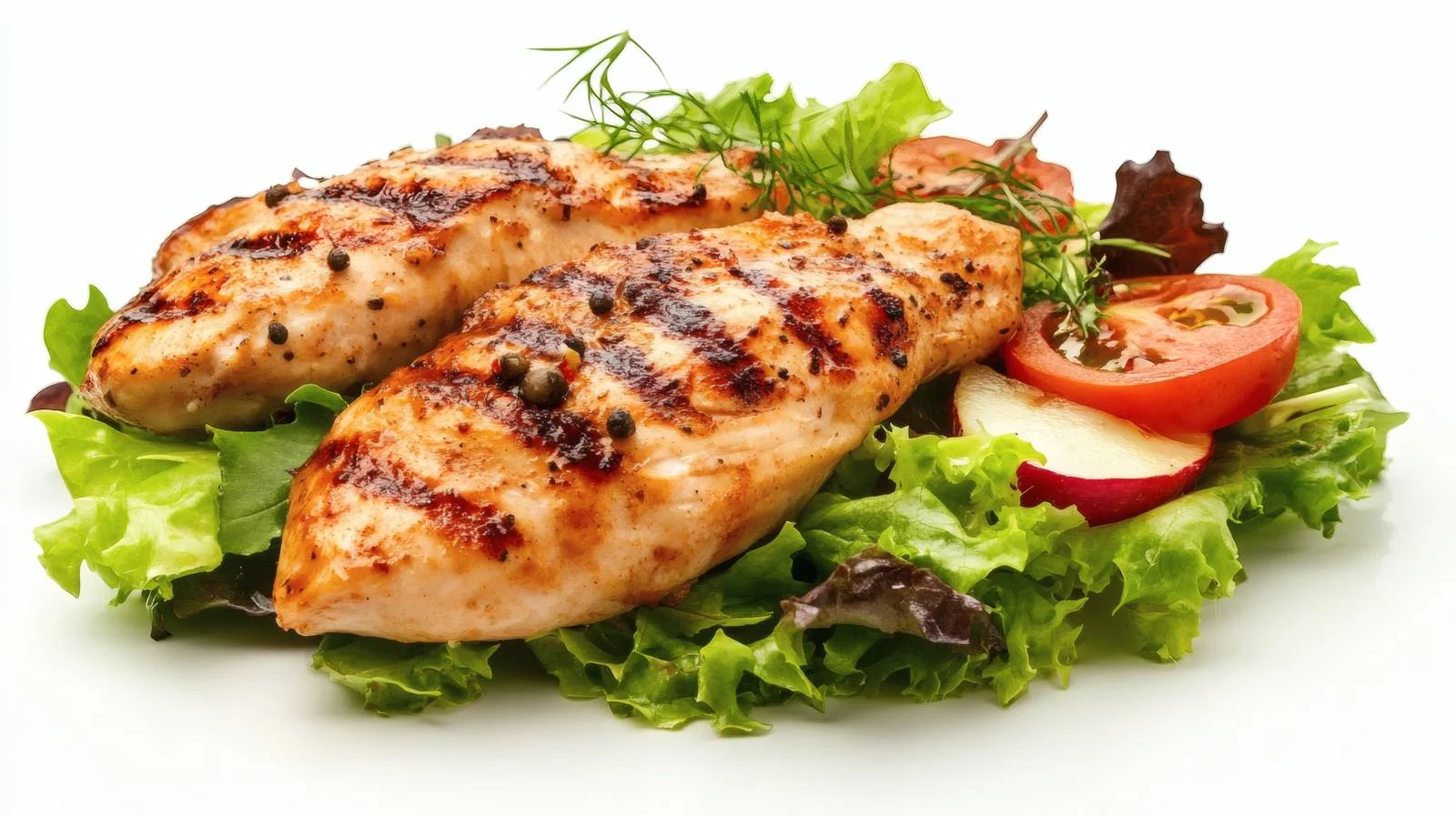 Healthy Grilled Chicken and Fresh Salad — free download from Dotvec