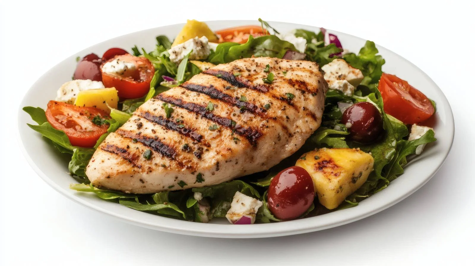 Succulent Grilled Chicken and Greek Salad Platter — free download from Dotvec