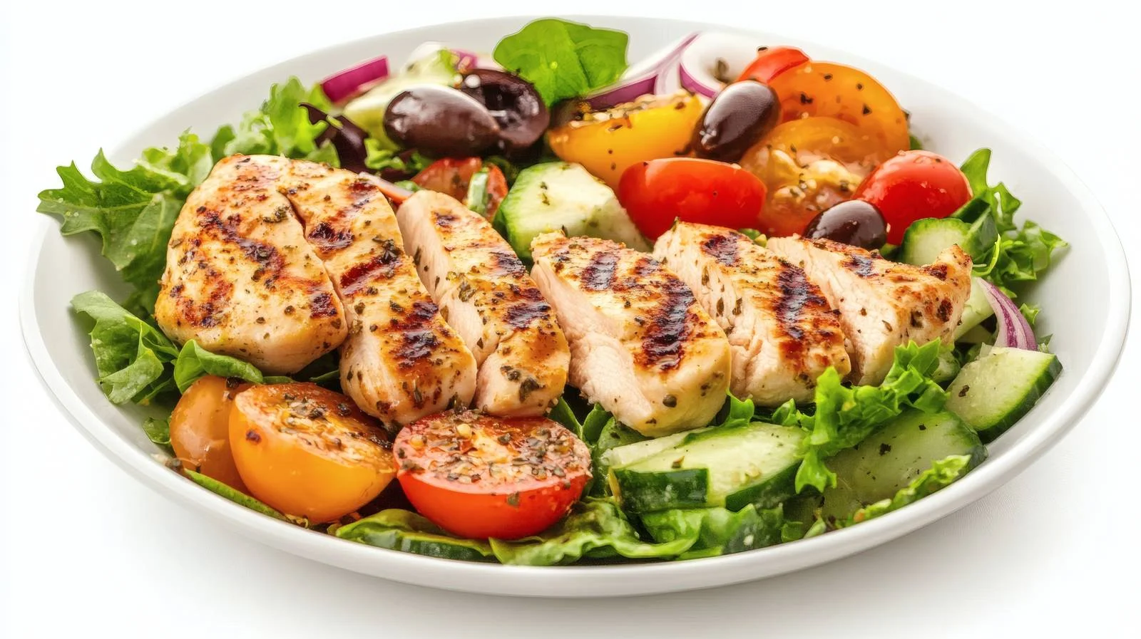 Succulent Grilled Chicken Breast and Greek Salad — free download from Dotvec