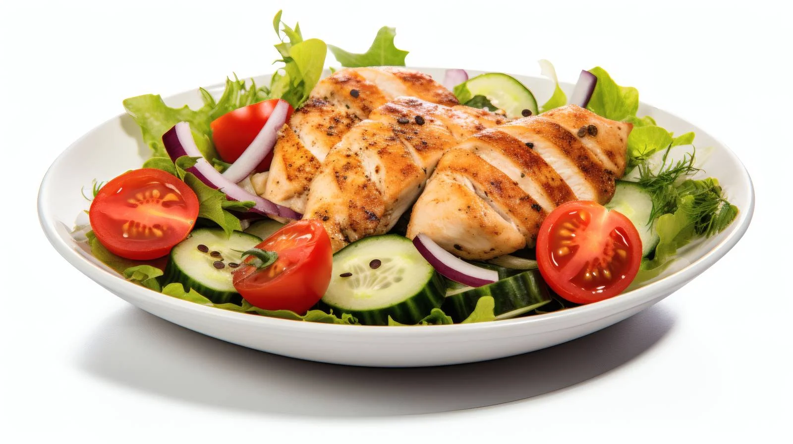 Succulent Grilled Chicken with Greek Salad — free download from Dotvec