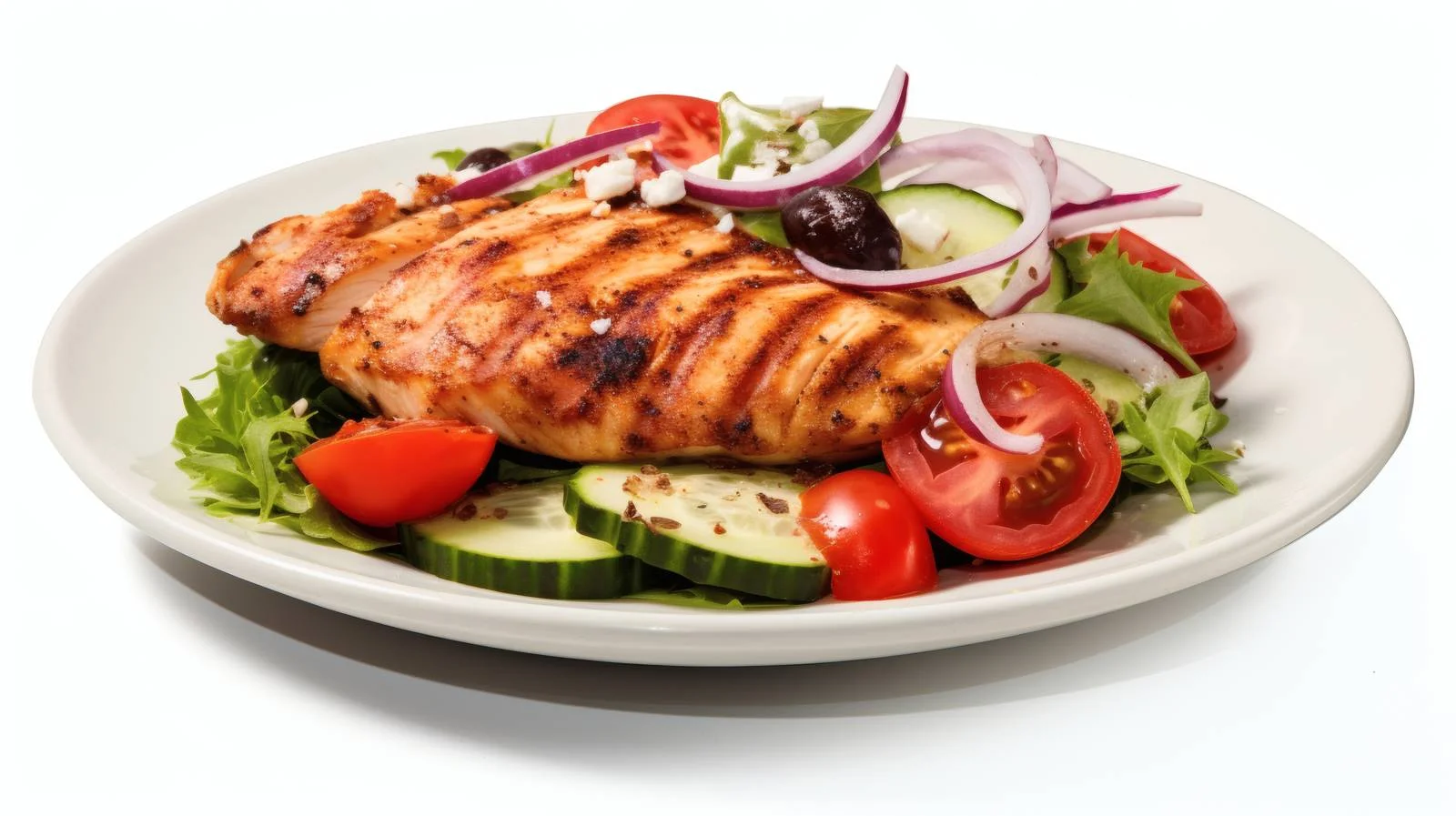 Delicious Grilled Chicken Fillet with Greek Salad — free download from Dotvec