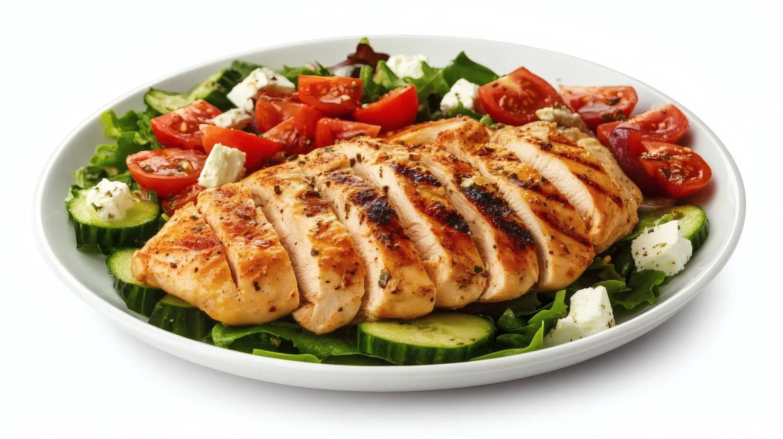 Succulent Grilled Chicken with Greek Salad — free download from Dotvec