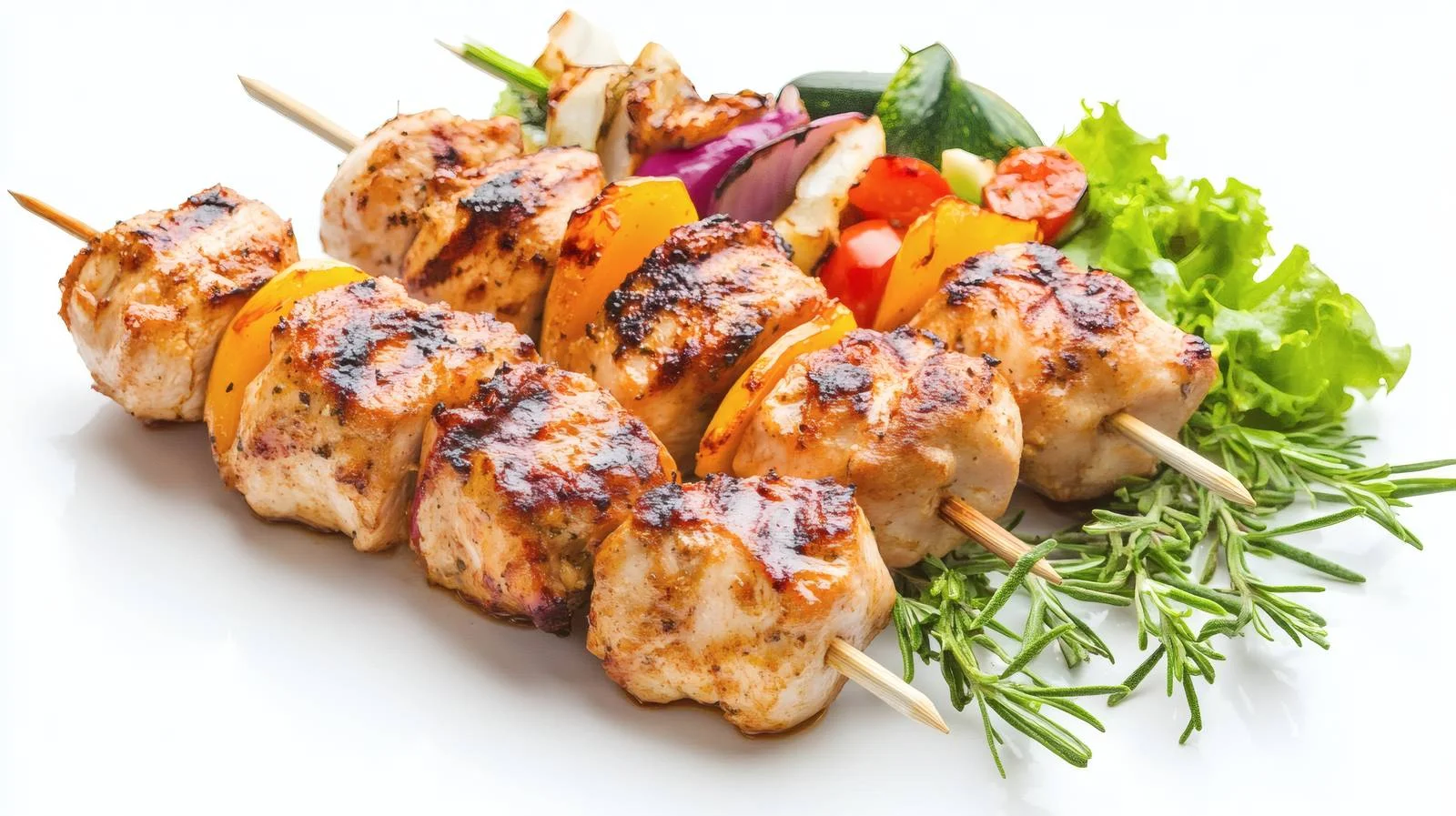 Succulent Grilled Chicken Kebab with Fresh Vegetable Salad — free download from Dotvec