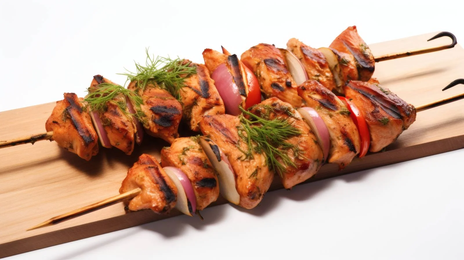 Tasty Grilled Chicken Skewers on White Background — free download from Dotvec