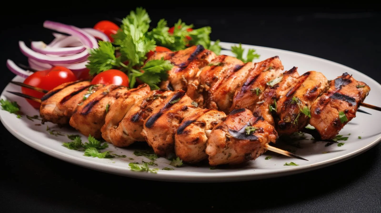 Flavorful Grilled Chicken Skewers on White Background — free download from Dotvec