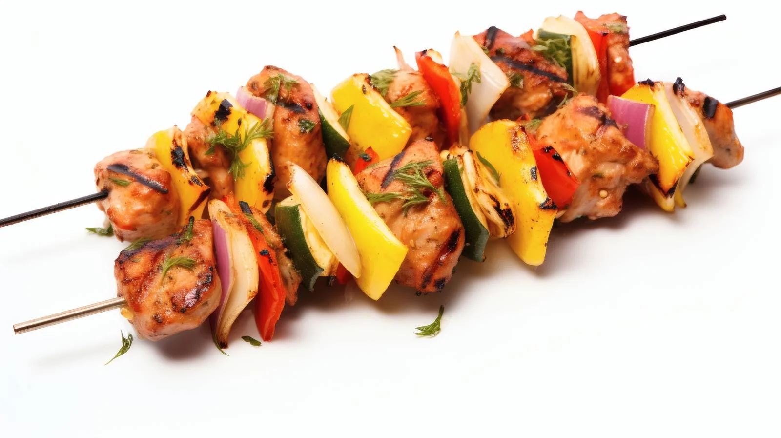 Succulent Grilled Chicken Kebabs on White — free download from Dotvec