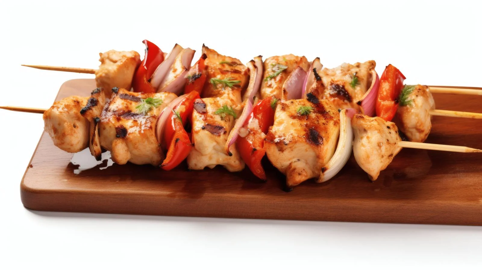 Succulent Grilled Chicken Skewers on White — free download from Dotvec
