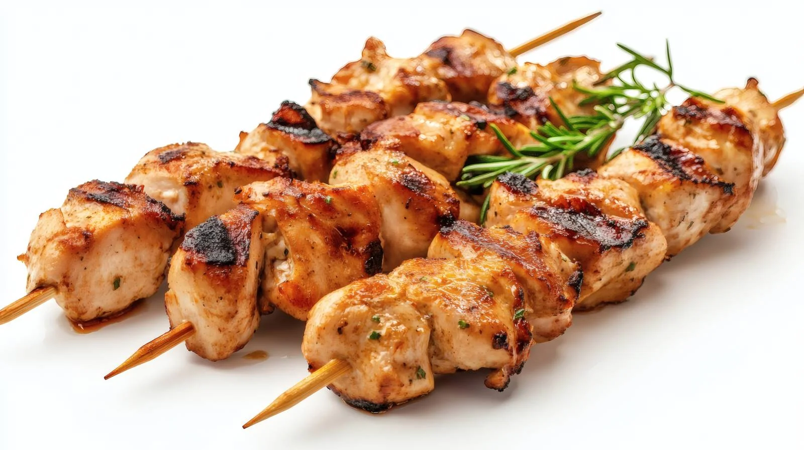 Succulent Grilled Chicken Skewers on White Background — free download from Dotvec