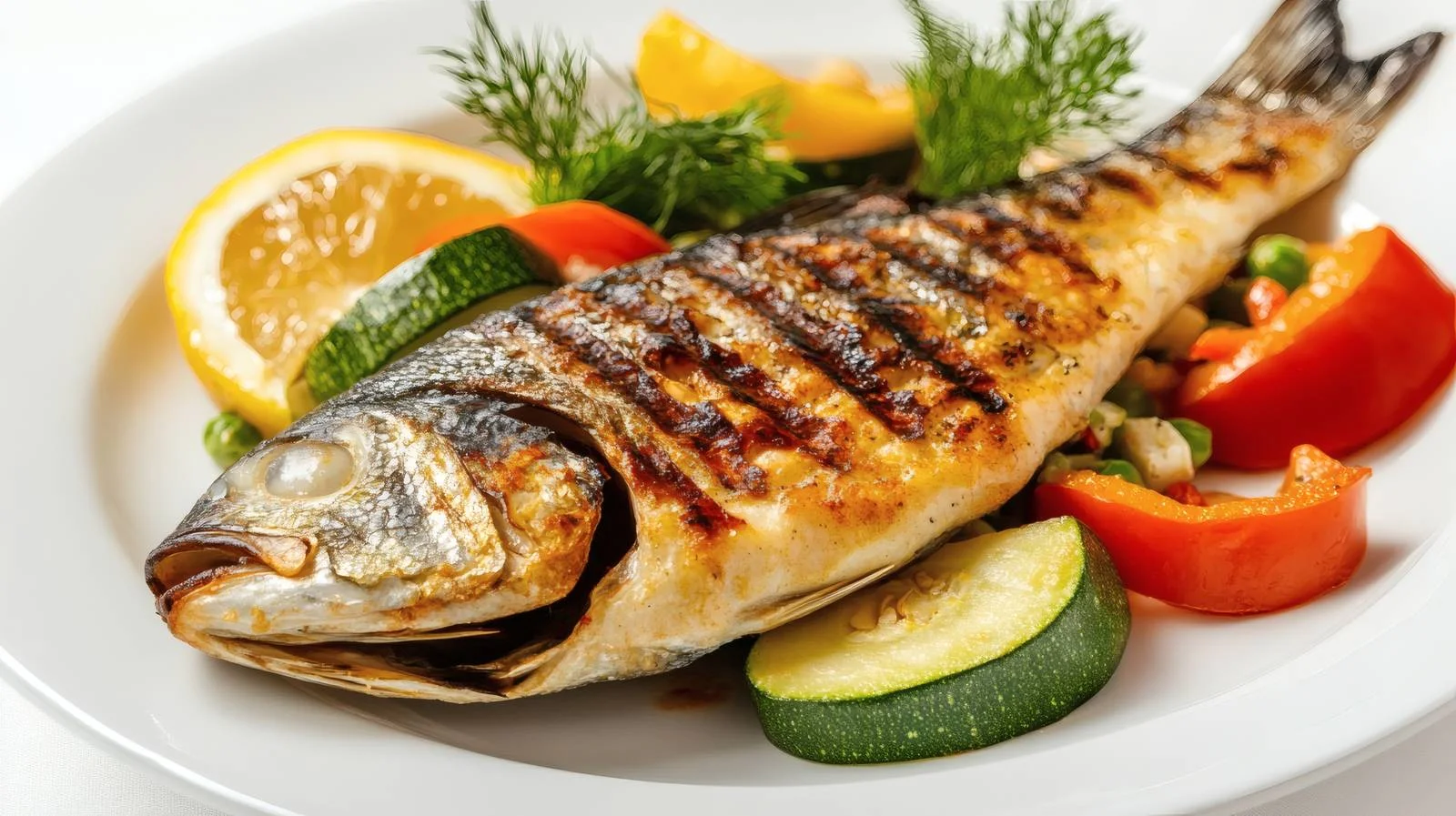 Succulent Grilled Fish & Fresh Veggie Salad — free download from Dotvec