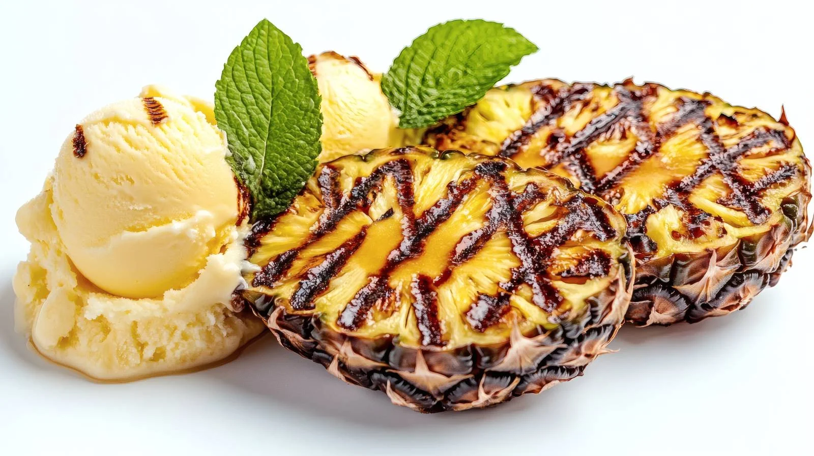 Exquisite Grilled Pineapple and Ice Cream Delight — free download from Dotvec