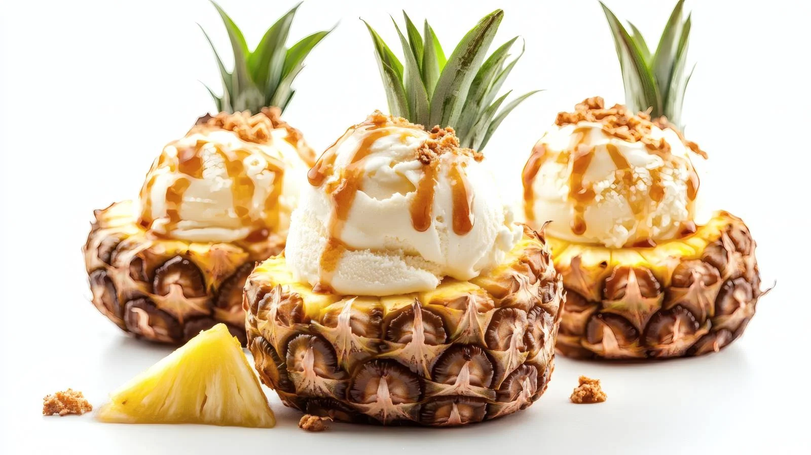 Exquisite Grilled Pineapple Ice Cream Dessert — free download from Dotvec