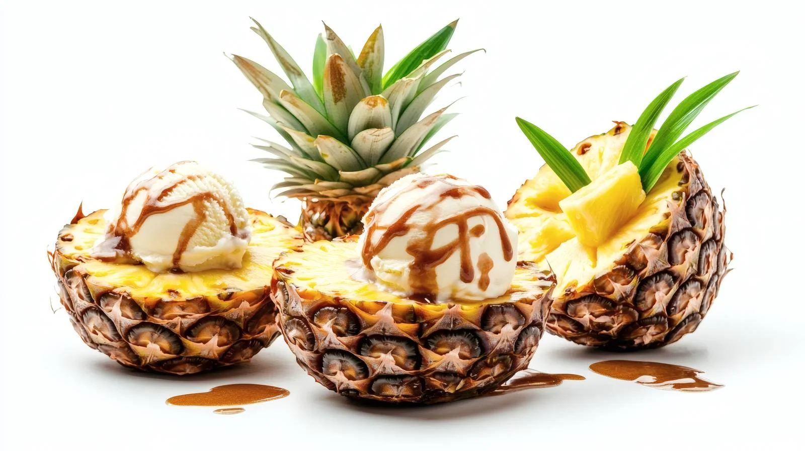 Exotic Grilled Pineapple and Ice Cream Delight — free download from Dotvec