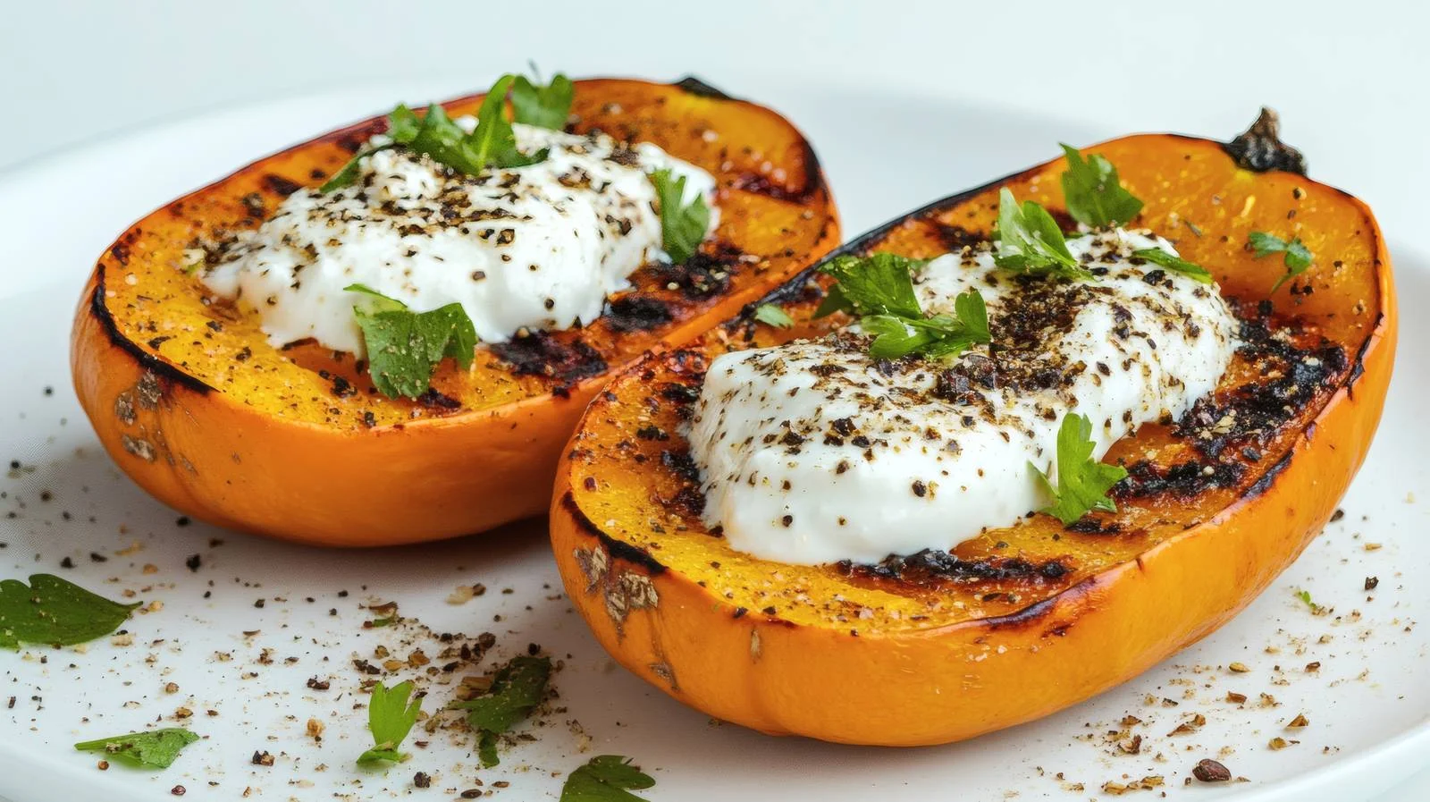 Succulent Grilled Pumpkin with Labneh and Herbs — free download from Dotvec