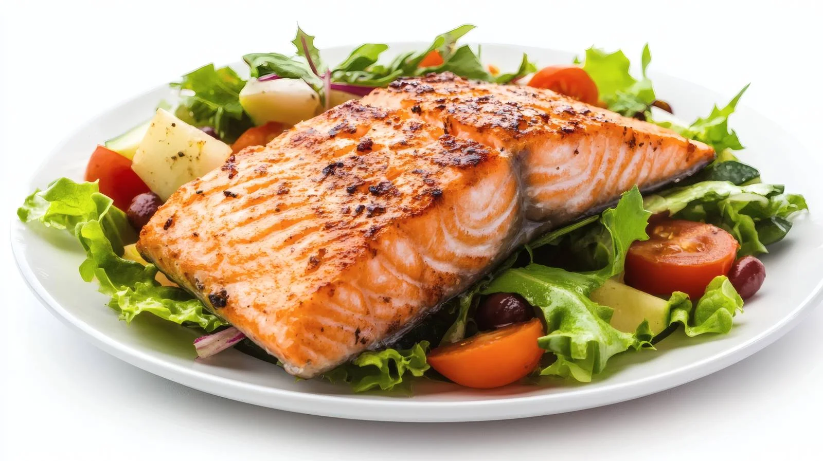 Delicious Grilled Salmon and Vegetable Salad — free download from Dotvec