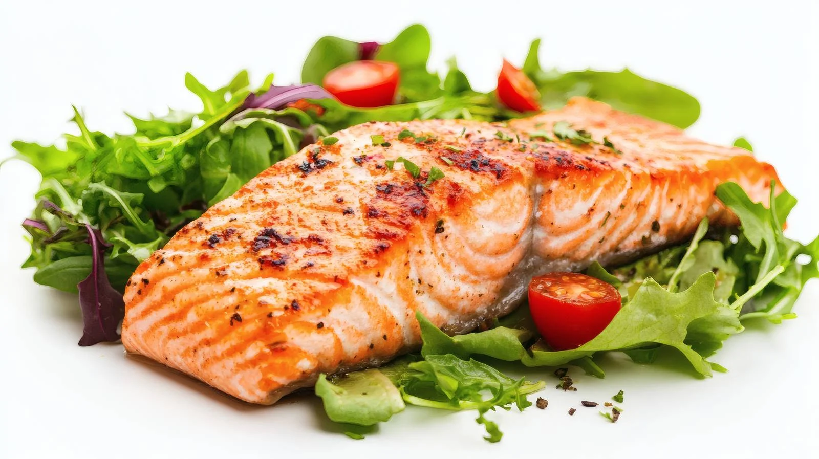 Delicious Grilled Salmon Fillet with Green Salad — free download from Dotvec