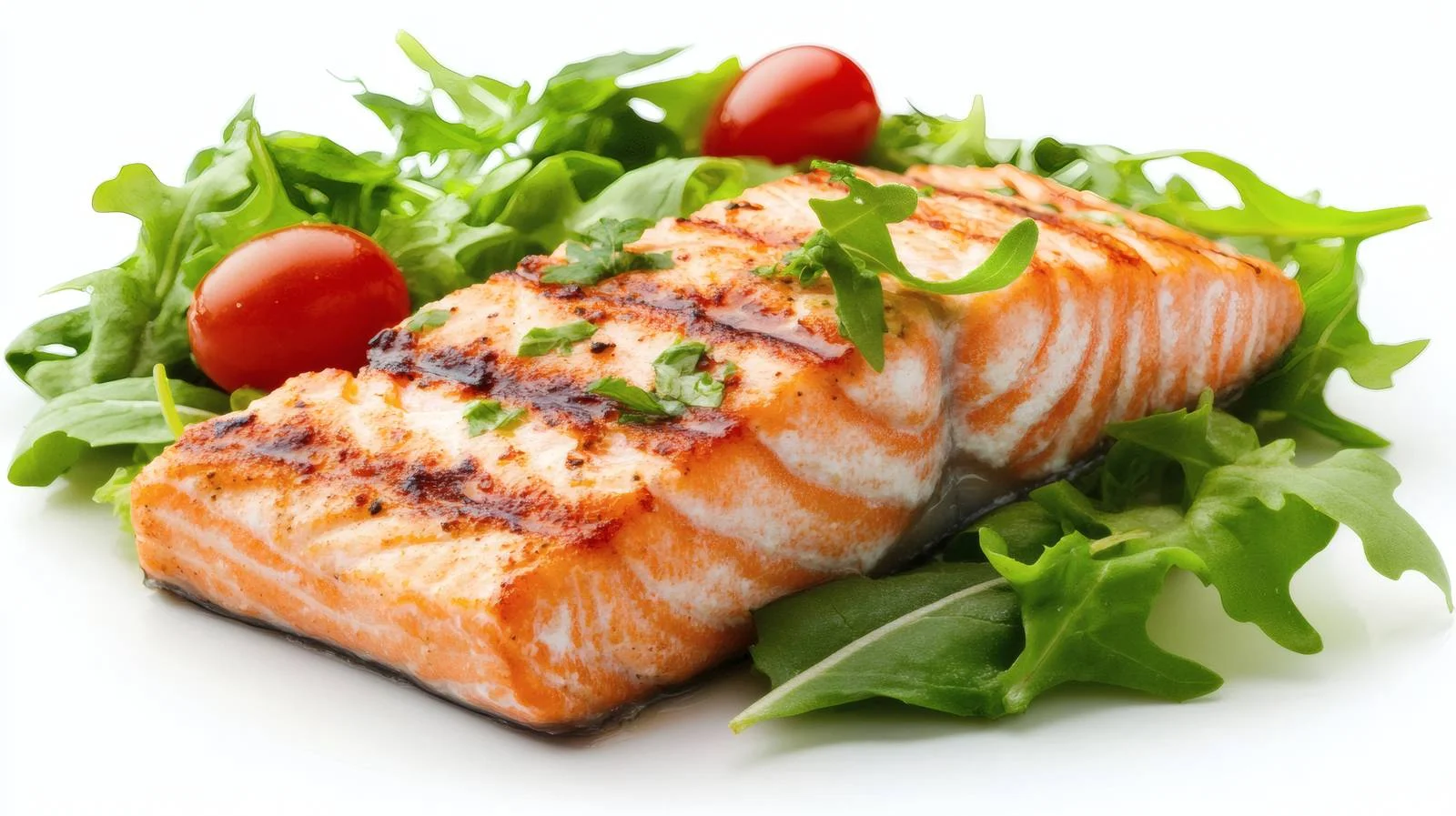 Succulent Grilled Salmon Fillet with Fresh Salad — free download from Dotvec