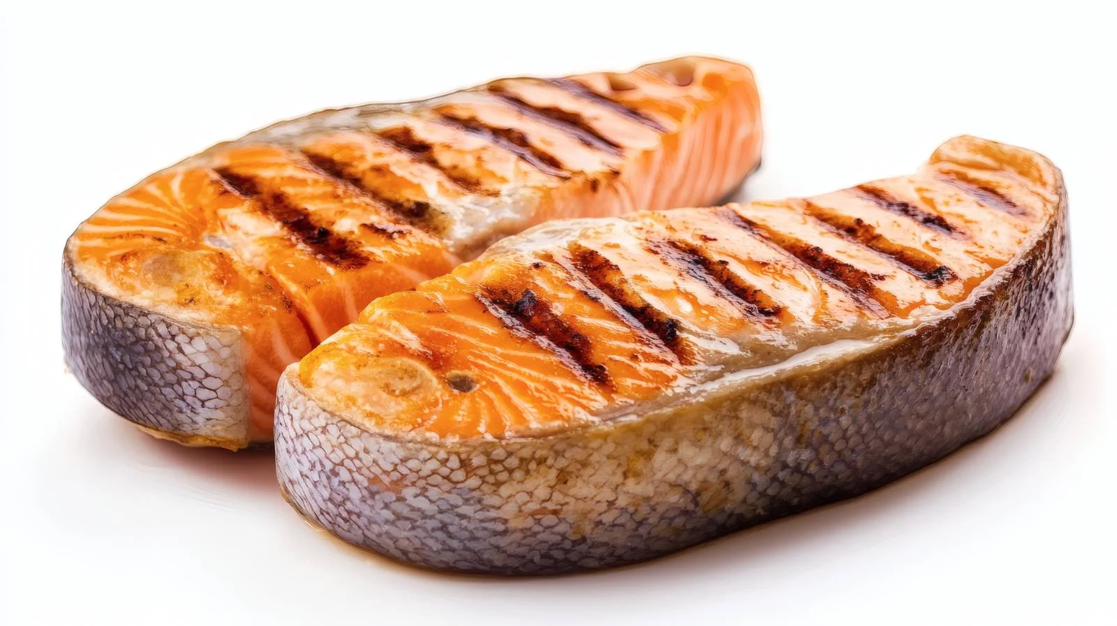 Fresh Grilled Salmon Steak on White — free download from Dotvec