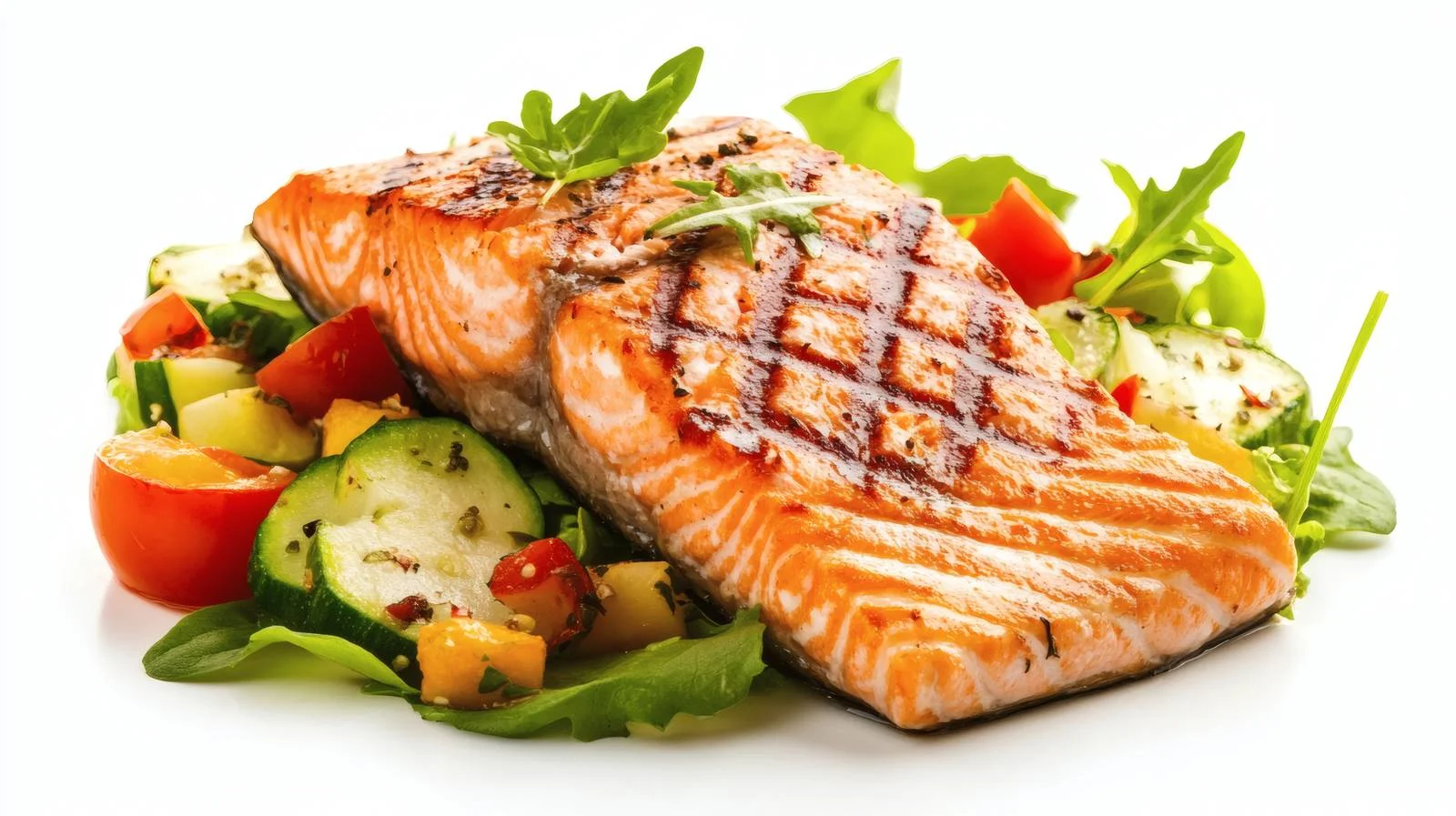 Succulent Grilled Salmon and Fresh Vegetable Ensemble — free download from Dotvec