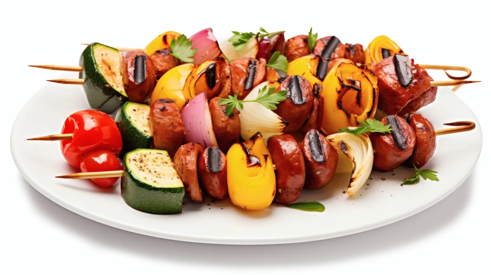 Savory Grilled Skewers with Sausage and Vegetables — free download from Dotvec