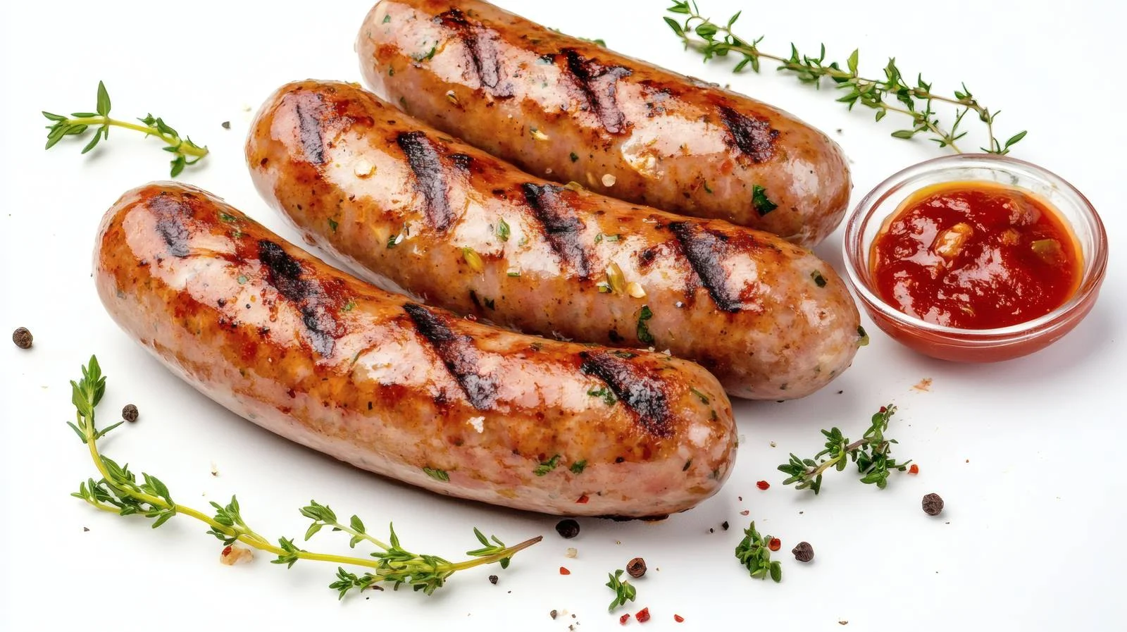 Savory Grilled Sausages with Herbed Tomato — free download from Dotvec