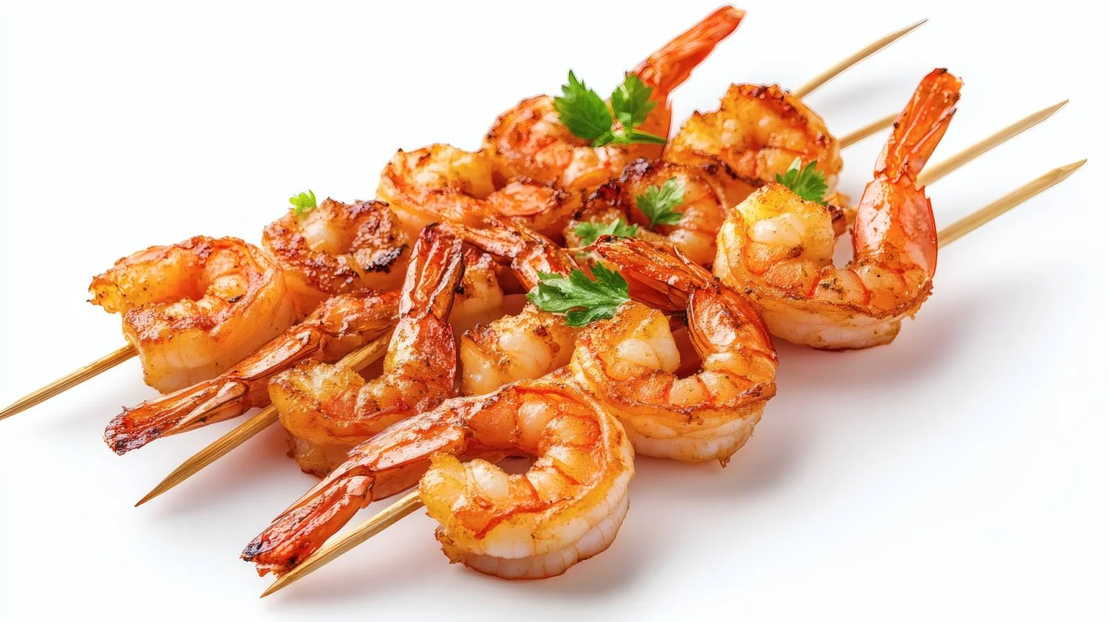 Succulent Grilled Shrimp Skewers on White — free download from Dotvec