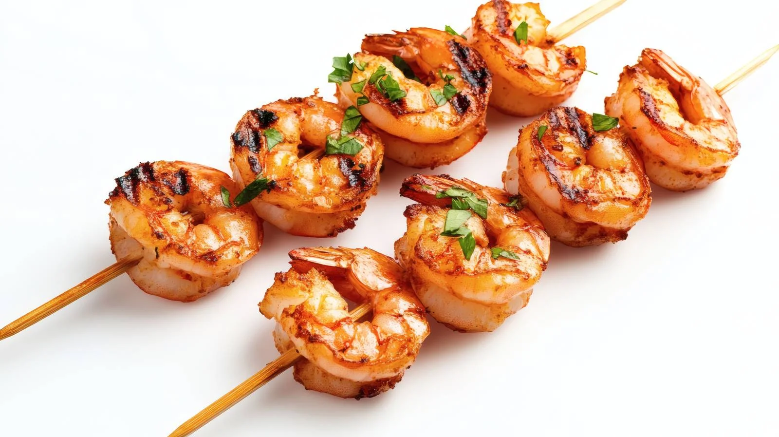 Succulent Grilled Shrimp Skewers on White — free download from Dotvec