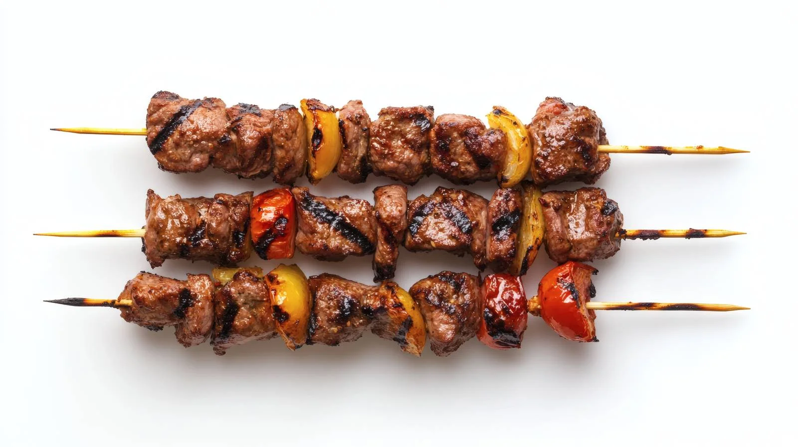Savory Grilled Skewers on White Background — free download from Dotvec