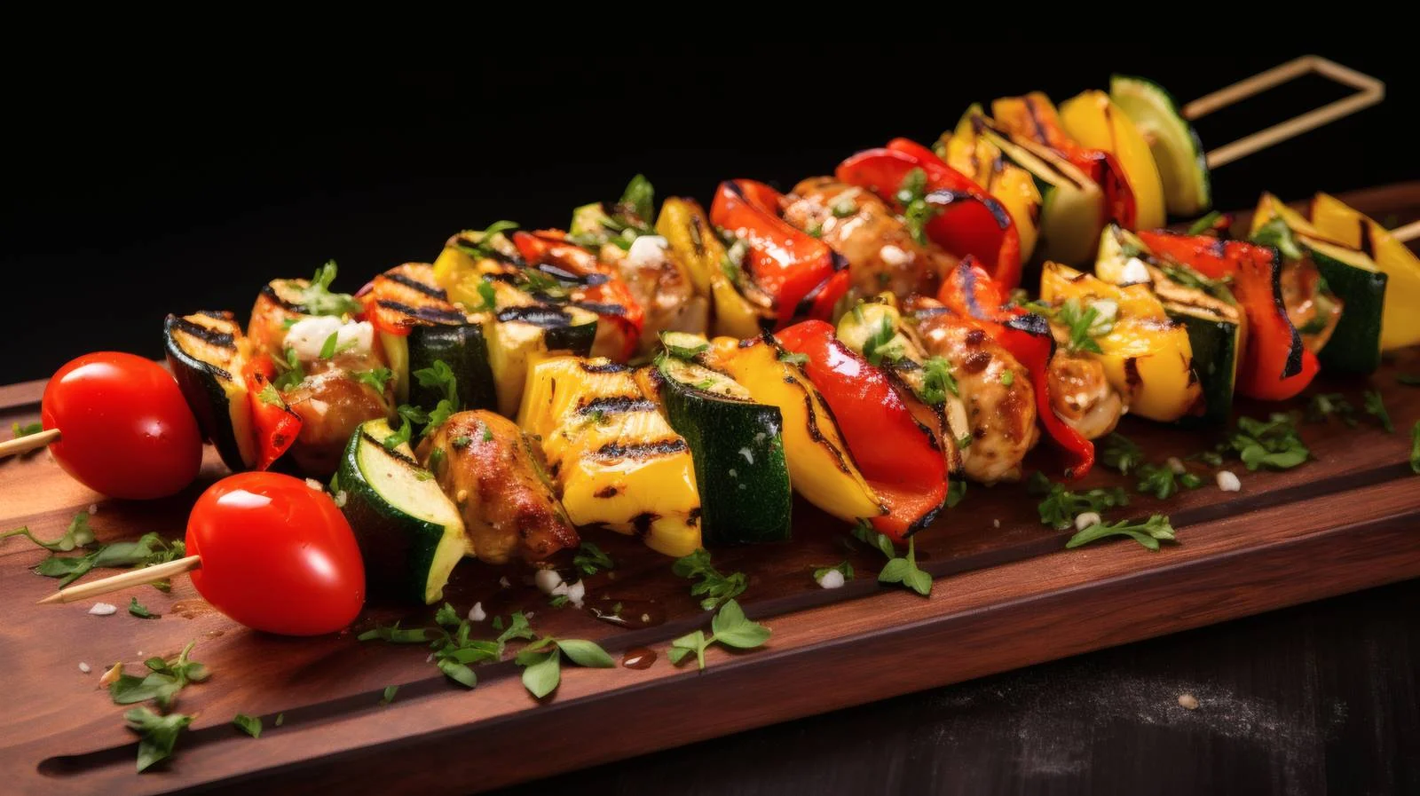 Succulent Chicken and Vegetable Skewers on White — free download from Dotvec