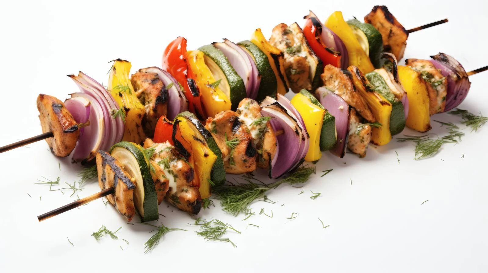 Succulent Grilled Skewers on White Background — free download from Dotvec