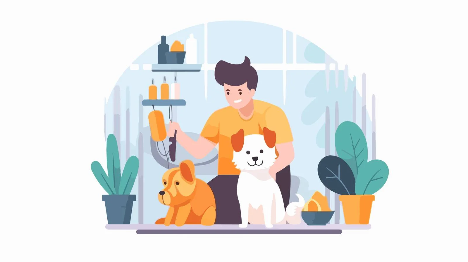 Professional Dog Groomer Styling Pet's Hair — free download from Dotvec