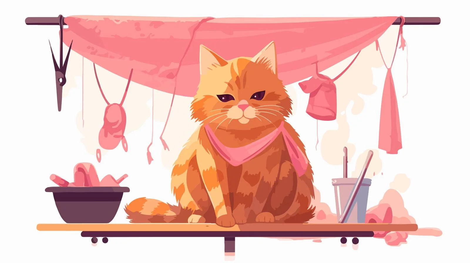 Cat Grooming: Clip Claw Care Process — free download from Dotvec