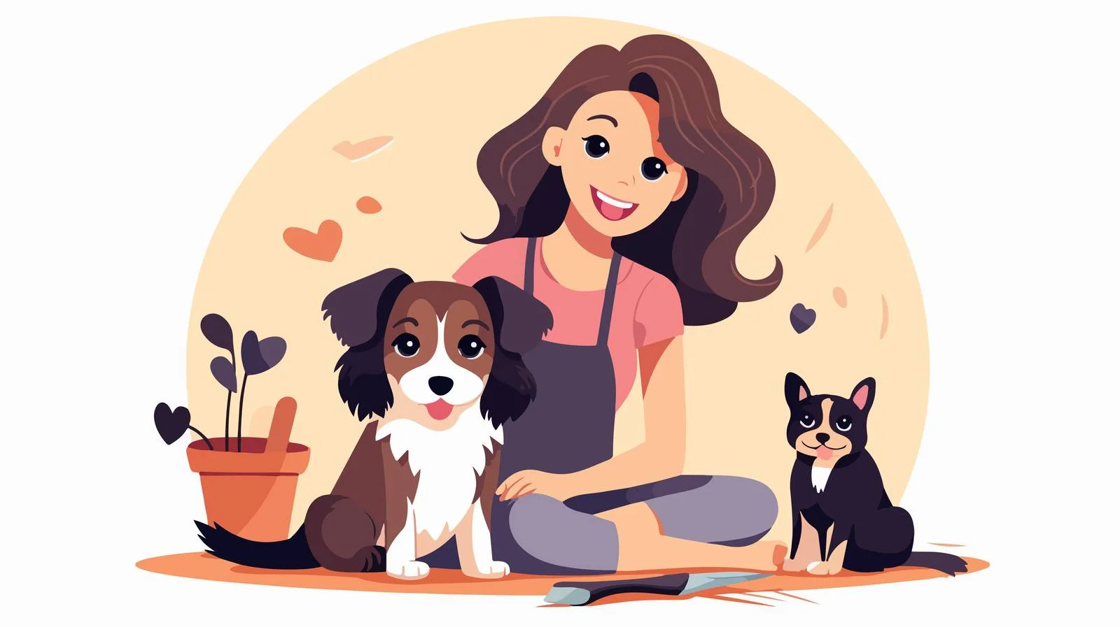 Professional Dog Grooming Service Vector Illustration — free download from Dotvec
