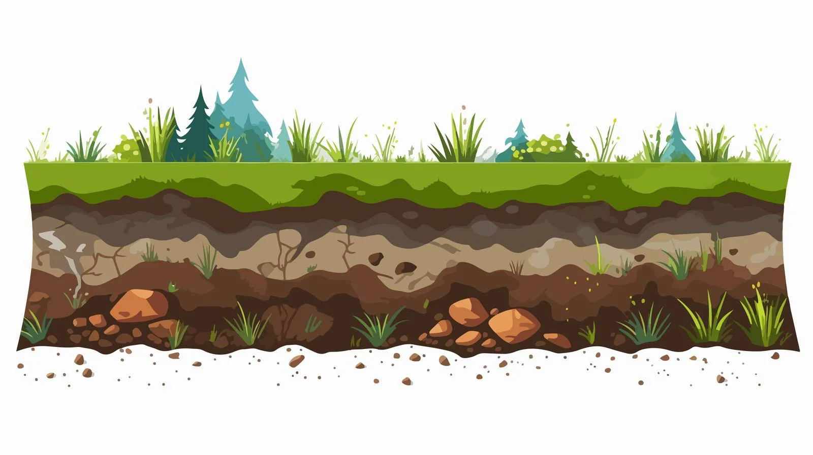 Subterranean Profile with Stony Ground and Vegetation — free download from Dotvec