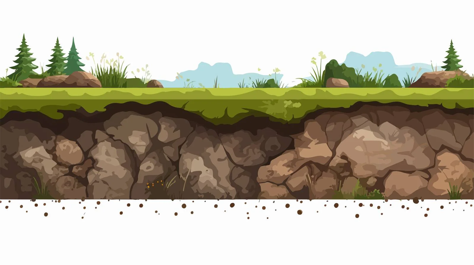 Subterranean Soil Layers with Greenery and Stones — free download from Dotvec