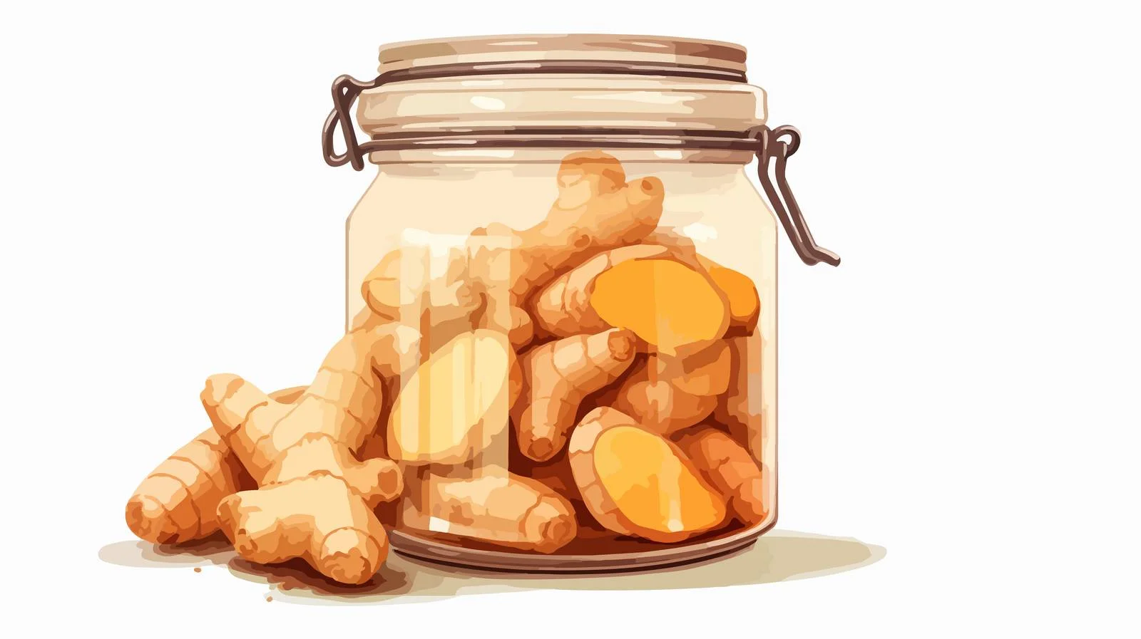 Clear jar with ground ginger on white — free download from Dotvec
