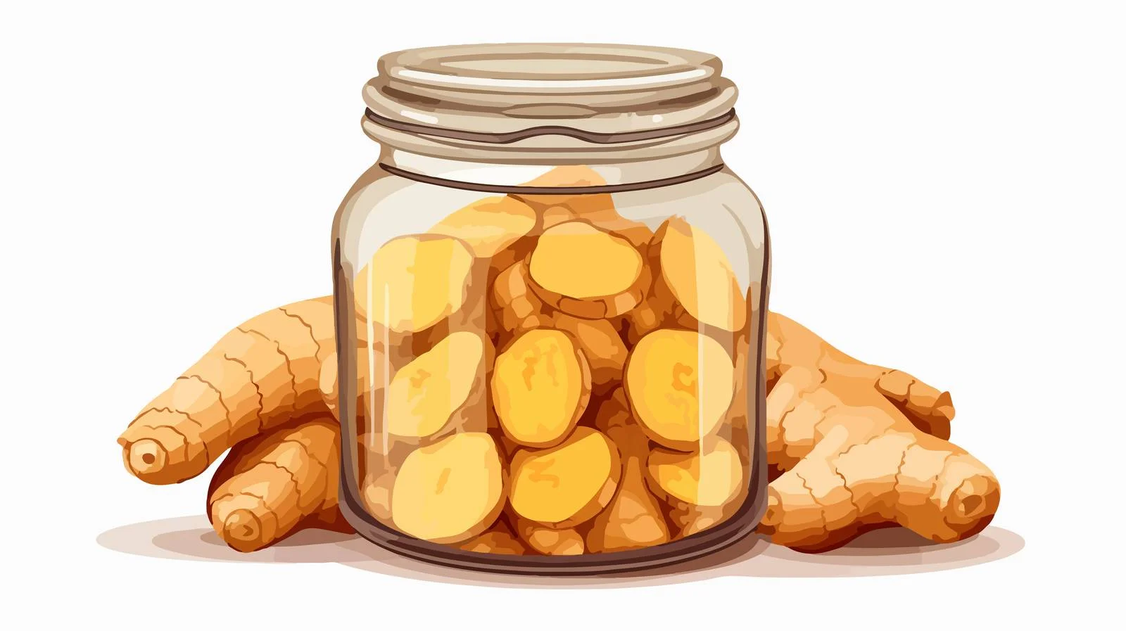 Whole ginger root in transparent container — free download from Dotvec