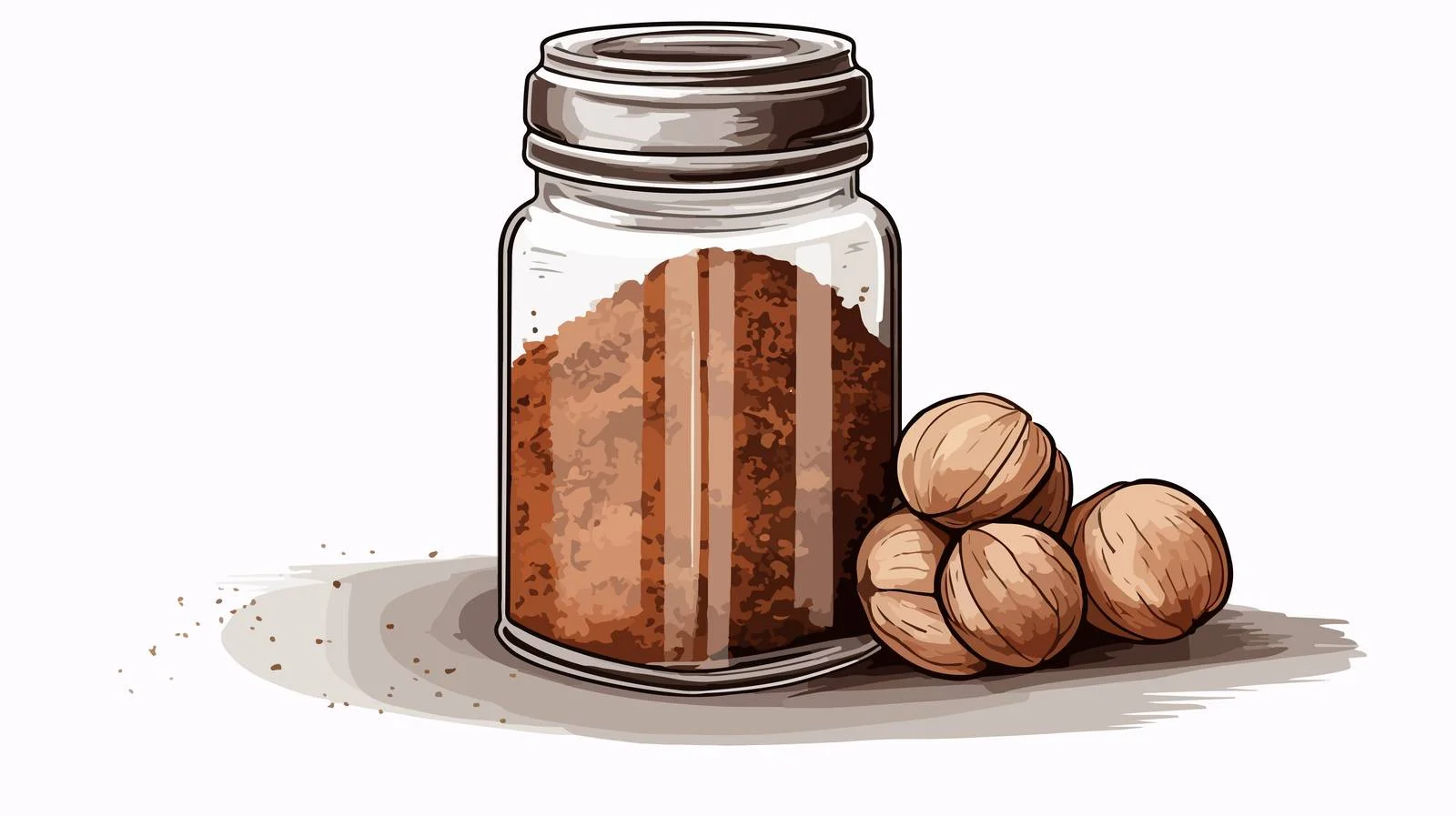 Pure Ground Nutmeg in Glass Jar — free download from Dotvec