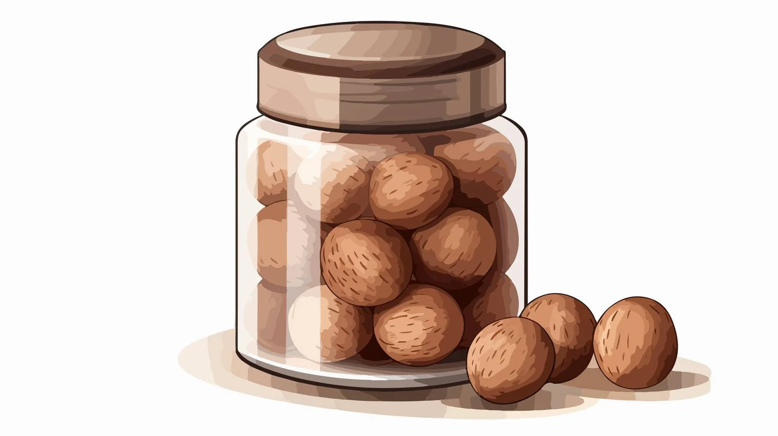 Nutmeg Powder in Transparent Container on White — free download from Dotvec
