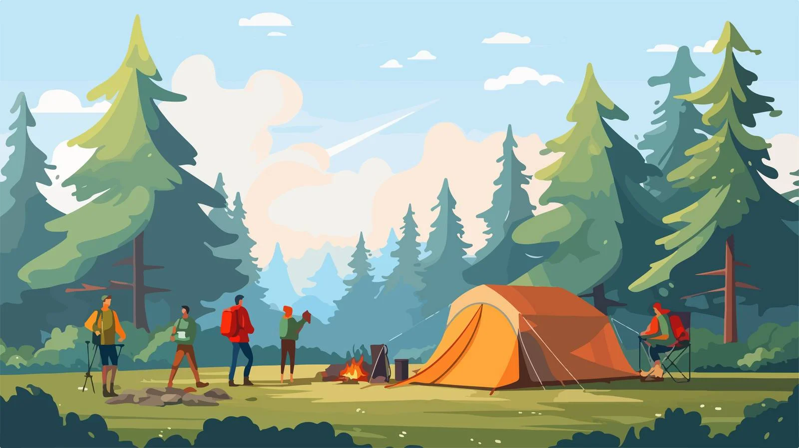 Vibrant Camping Gathering in Natural Setting — free download from Dotvec