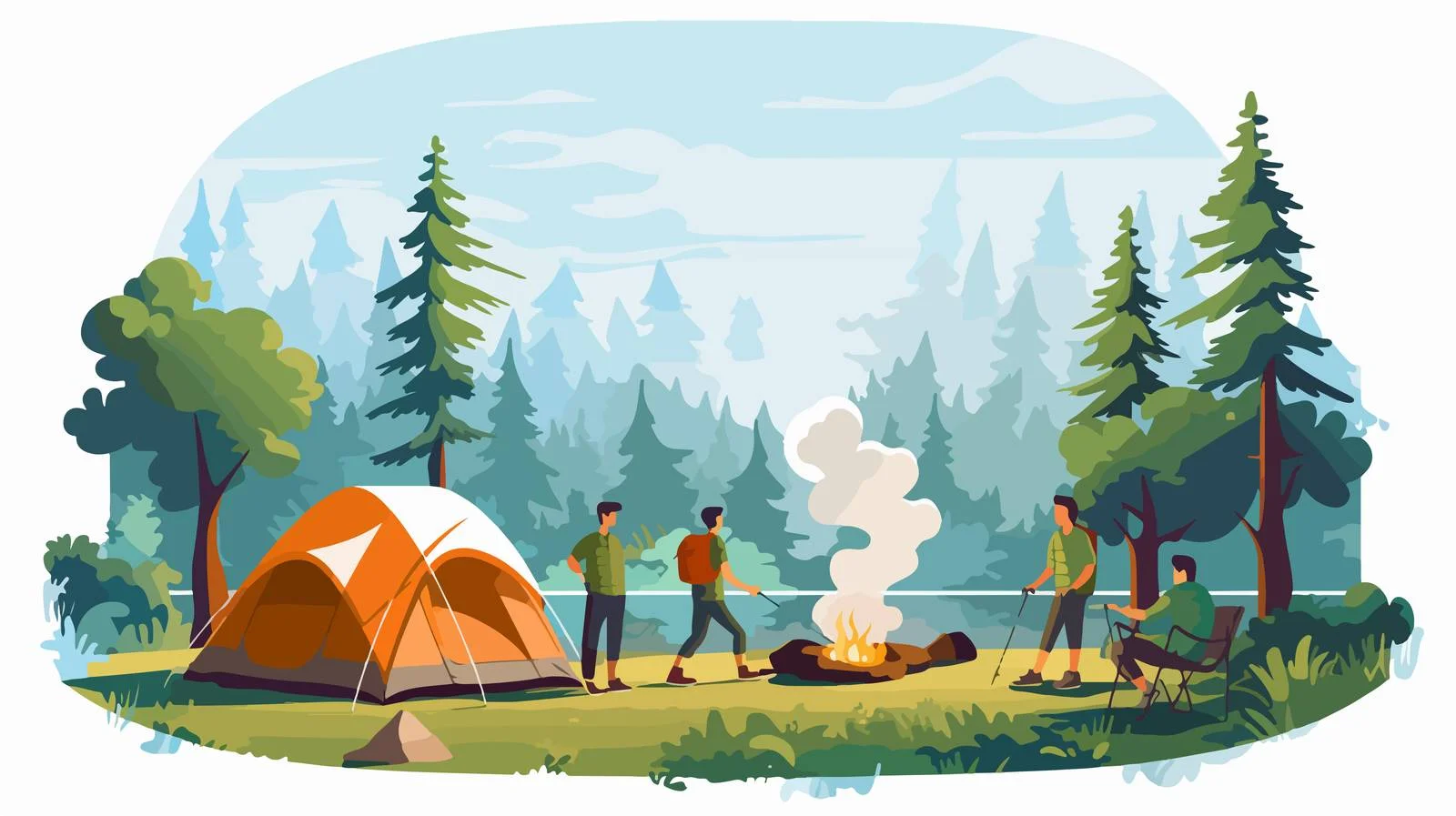 Outdoor Camping Adventure with Energetic Group — free download from Dotvec