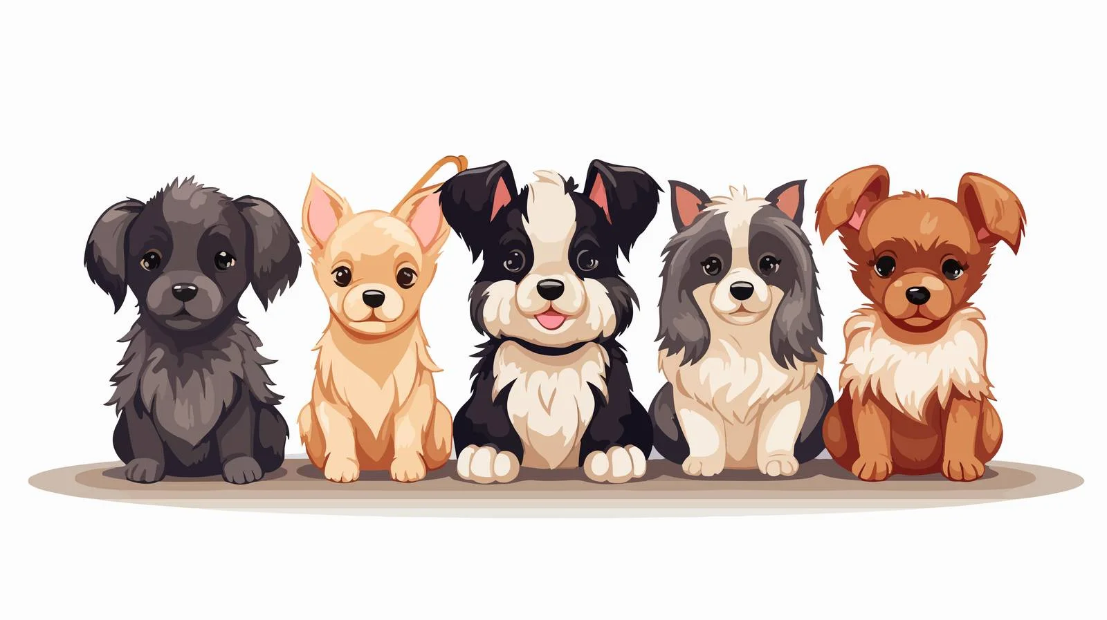 Variety of Cute Dogs Holding Toy — free download from Dotvec