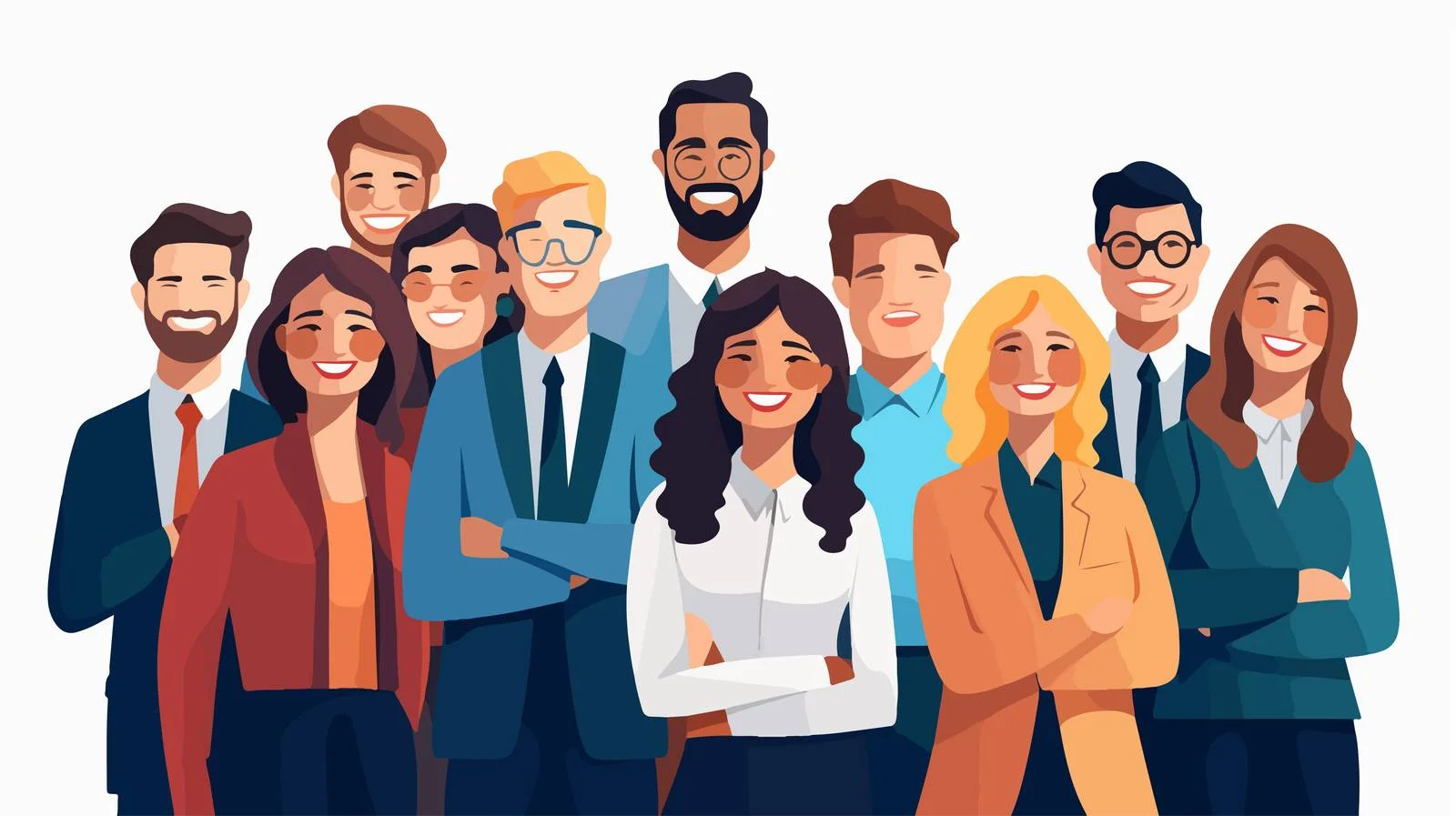 Diverse Smiling Multina Employees Portraits — free download from Dotvec