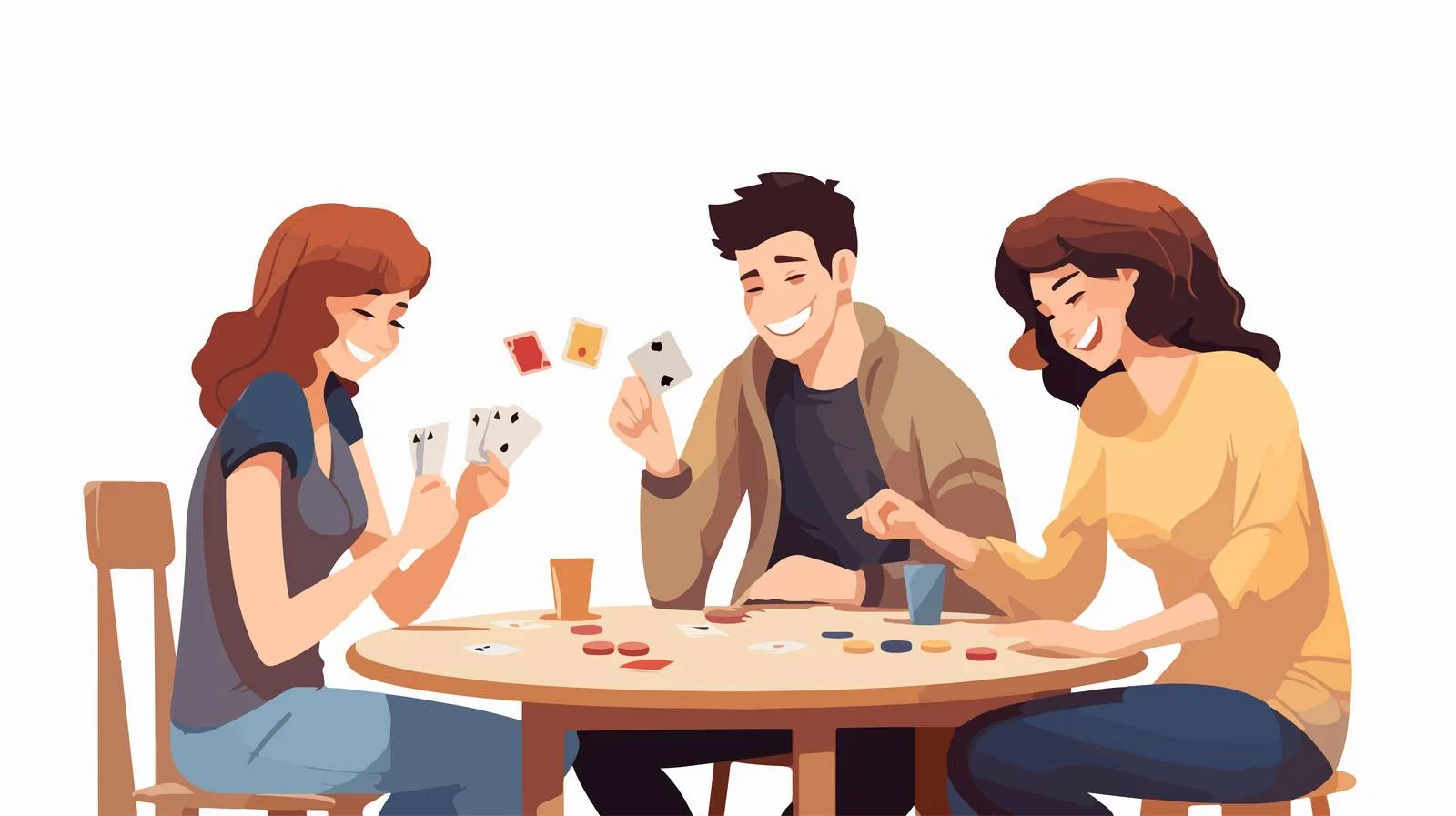 Cheerful Group Playing Poker Game Together — free download from Dotvec