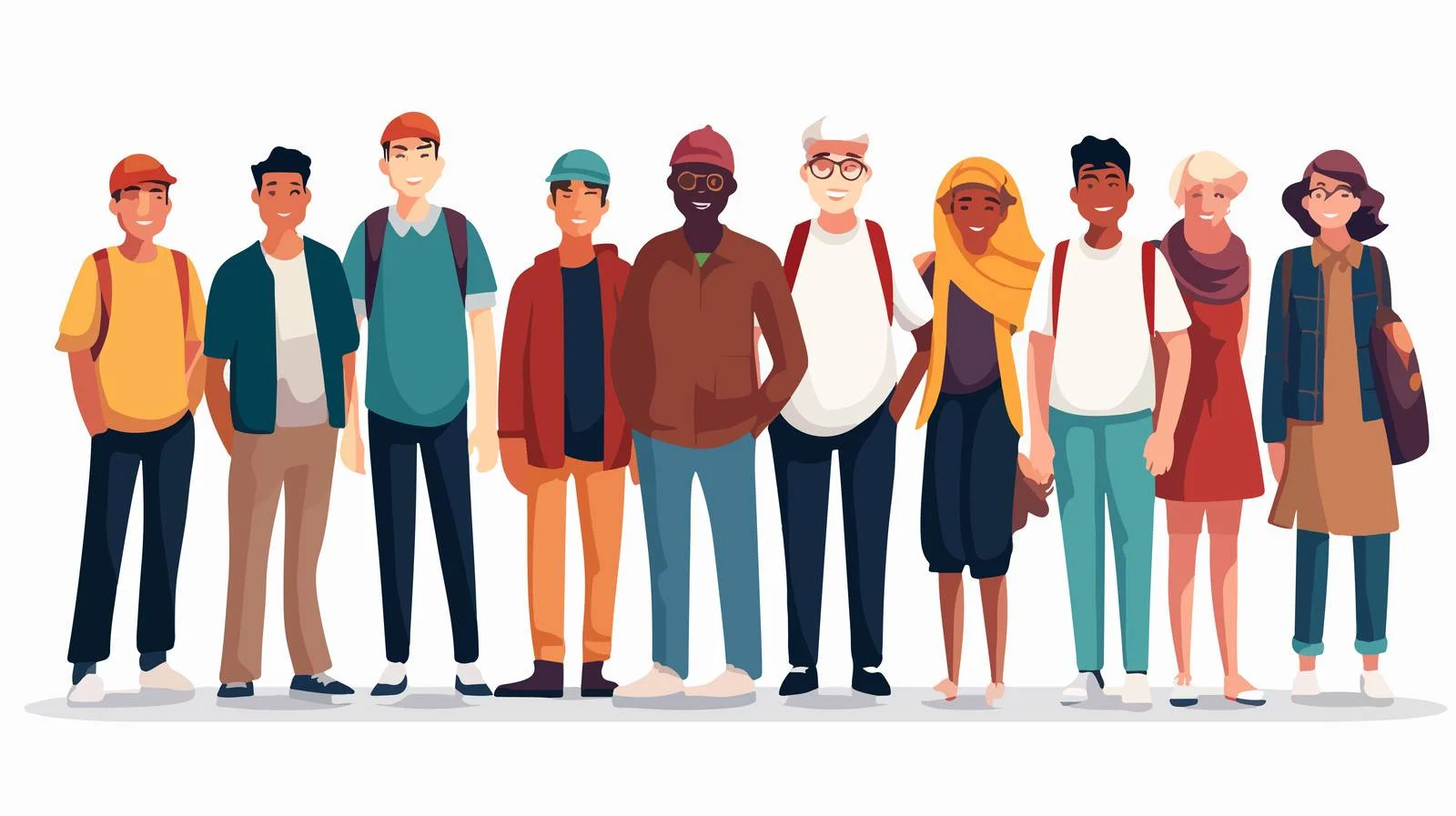 Multigenerational Diverse Group Standing Happily Together — free download from Dotvec