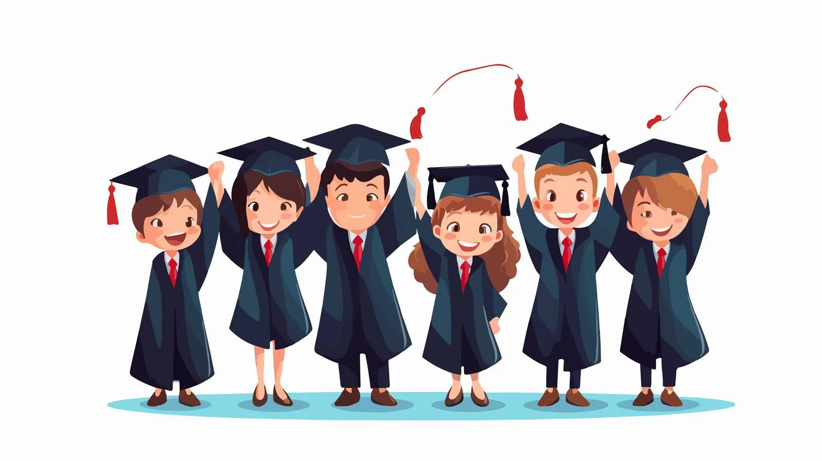 Joyful graduates in academic attire celebration — free download from Dotvec