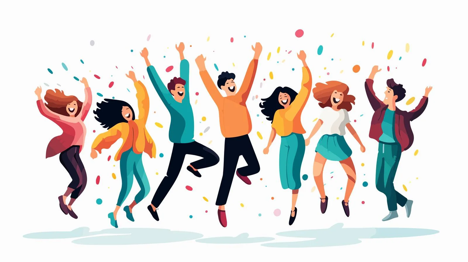 Energetic Group Celebrating with Joyful Jumps — free download from Dotvec