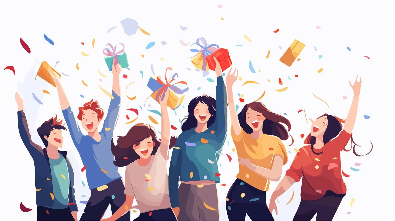 Joyful crowd celebrating Holi festival together — free download from Dotvec