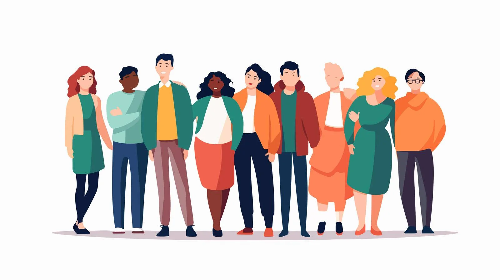 Unified group supporting each other joyfully — free download from Dotvec