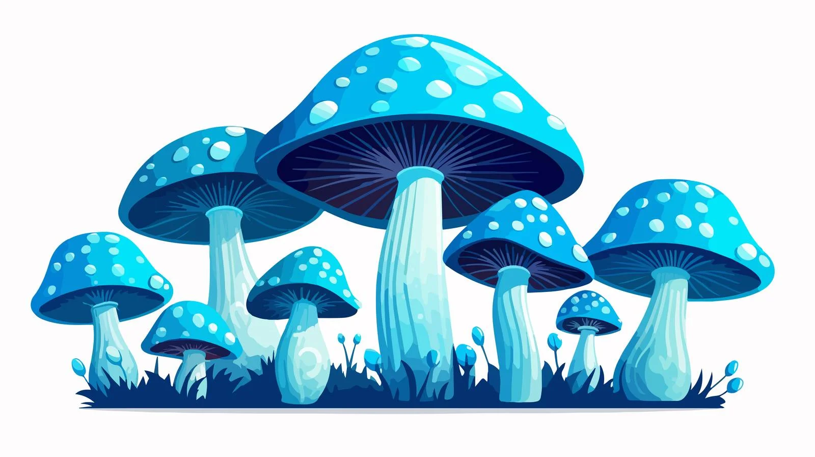 Vibrant Cluster of Psychedelic Blue Fungi — free download from Dotvec