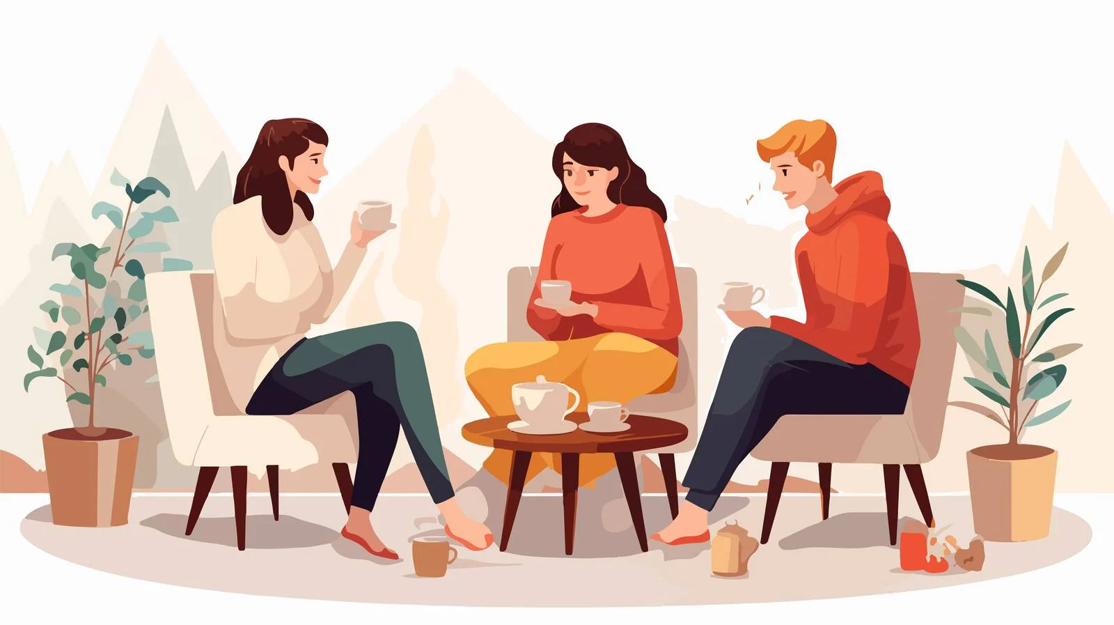 Friends Relaxing in Cozy Living Room — free download from Dotvec